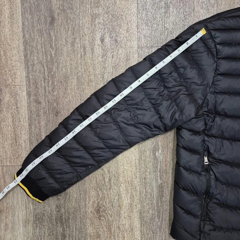 Men's Polo Ralph Lauren Black Puffer Jacket S with Yellow Accents sz sm